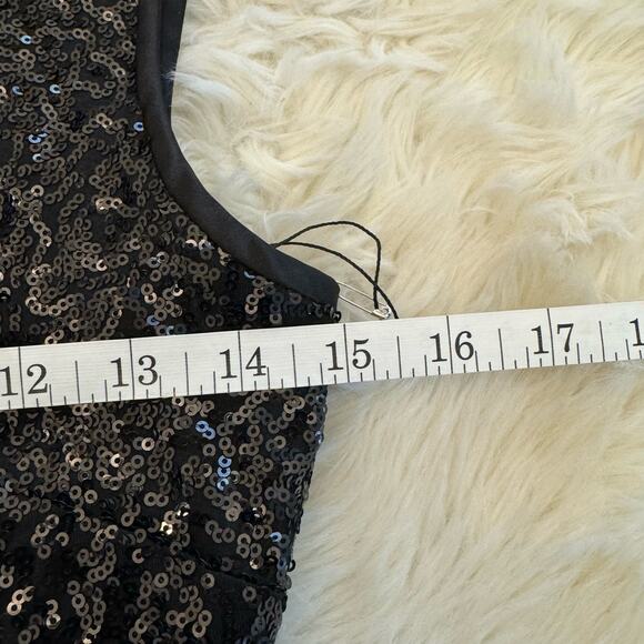 Maria Bianca Nero Black Stretch Sequin Circle Mini Dress Small NWT - Picture 7 of 10